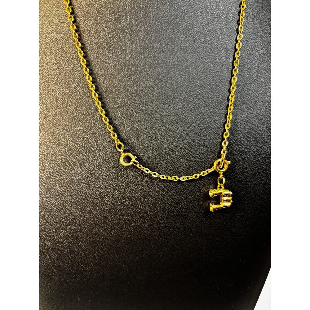 Pendant‎ Necklace Gold Tone Delicate Binocular Charm Kidcore - Picture 3 of 6